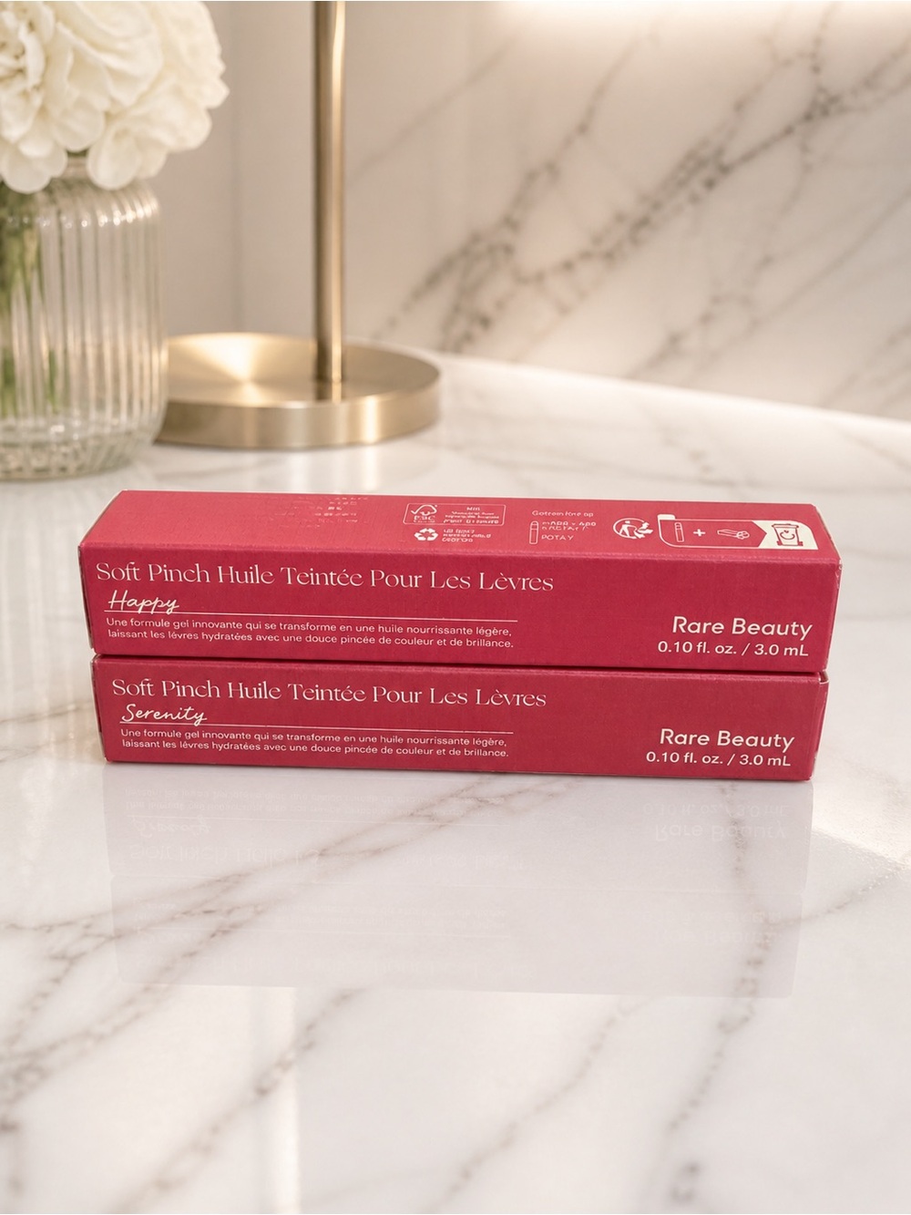 Rare Beauty Bundle, (2) Tinted Lip Oil in Serenity and Happy, BNIB